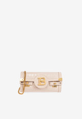 Balmain B-Buzz 23 Croc-Embossed Leather Cutch Beige DN1LE596 LVCW-0AU