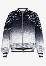 Kenzo Cloud Tiger Zip-Up Bomber Jacket Blue FE68BL200 4FA-MU