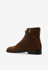 Jimmy Choo Finnion Lace-Up Suede Boots Brown FINNION LACE UP BOOT SVV-OAK