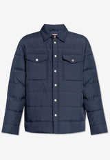 Kenzo Quilted Padded Nylon Jacket Blue FE65OU142 9NI-77