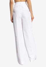 Dolce & Gabbana High-Rise Pleated Flared Pants White FTC5GT FU61D-W0800