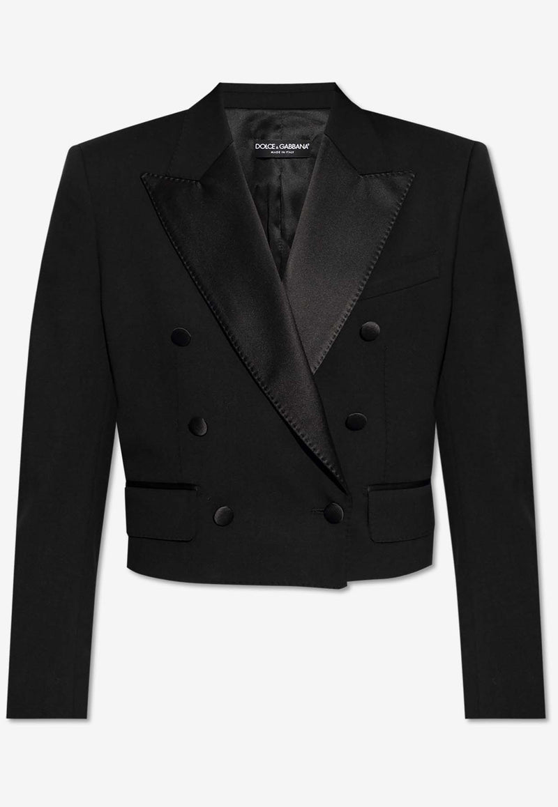 Dolce & Gabbana Double-Breasted Tuxedo Blazer Black F29MCT FUBE7-N0000