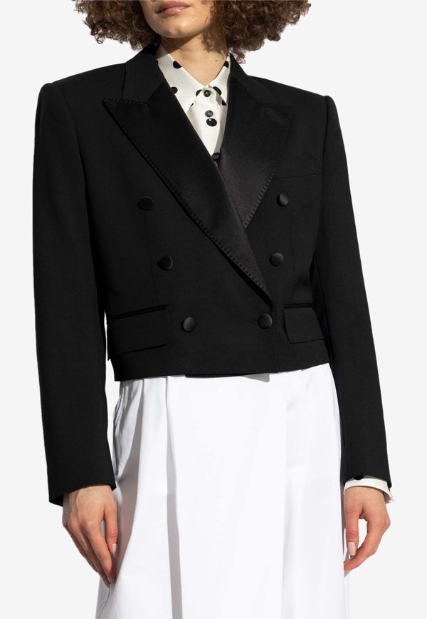 Dolce & Gabbana Double-Breasted Tuxedo Blazer Black F29MCT FUBE7-N0000