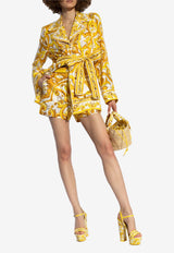 Dolce & Gabbana Majolica Print Belted Pajama Shirt Yellow F5Q03T HI1TK-HG3TN