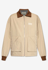 Kenzo Reversible Zip-Up Coach Jacket Beige FE65BL063 9OI-11