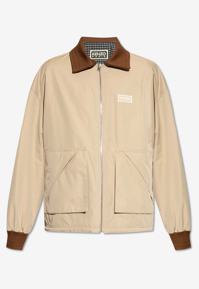 Kenzo Reversible Zip-Up Coach Jacket Beige FE65BL063 9OI-11