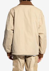 Kenzo Reversible Zip-Up Coach Jacket Beige FE65BL063 9OI-11