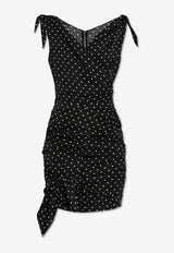 Dolce & Gabbana Draped Polka Dot Mini Dress Black F6I2DT FSA63-HNZPW