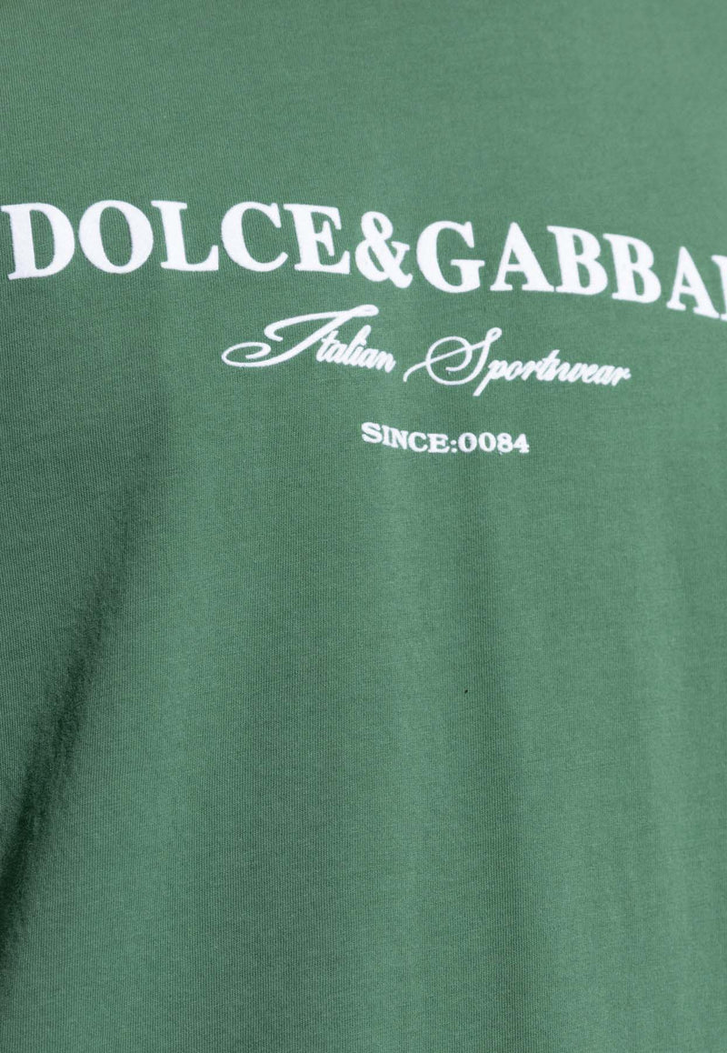 Dolce & Gabbana Logo Print T-shirt Green G8RN8T G7NXX-S9000