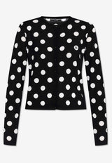 Dolce & Gabbana Polka Dot Wool Blend Cardigan Black FXV28T JCVYK-N0004