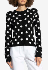 Dolce & Gabbana Polka Dot Wool Blend Cardigan Black FXV28T JCVYK-N0004