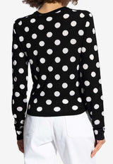 Dolce & Gabbana Polka Dot Wool Blend Cardigan Black FXV28T JCVYK-N0004