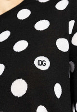 Dolce & Gabbana Polka Dot Wool Blend Cardigan Black FXV28T JCVYK-N0004