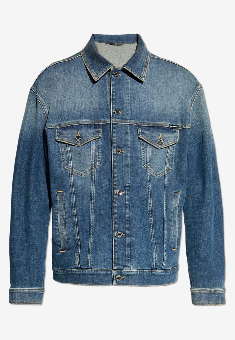 Dolce & Gabbana Logo Plaque Denim Jacket Blue G9NL5D G8GW9-S9001