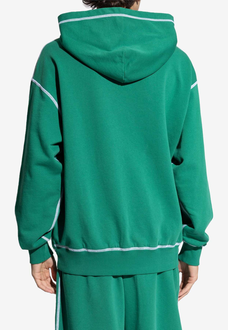 Dolce & Gabbana DG Logo Print Hooded Sweatshirt Green G9BDXZ G7NON-V0403