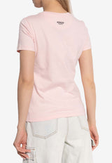 Kenzo Boke Flower Embroidered T-shirt Pink FE62TS141 4SO-34