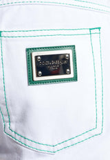 Dolce & Gabbana Logo Plaque Straight-Leg Jeans White GYJCCD G8KW4-S9001