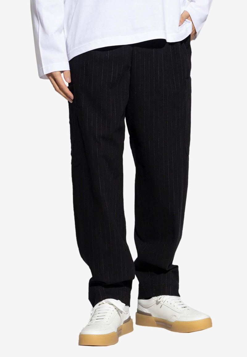 Kenzo Pinstripe Cargo Pants Black FE65PA501 9GO-99