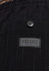 Kenzo Pinstripe Cargo Pants Black FE65PA501 9GO-99