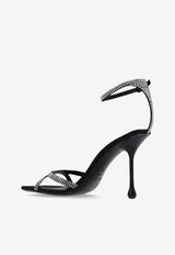 Jimmy Choo Ixia 95 Crystal Embellished Sandals Black IXIA SANDAL 95 OHM-BLACK CRYSTAL