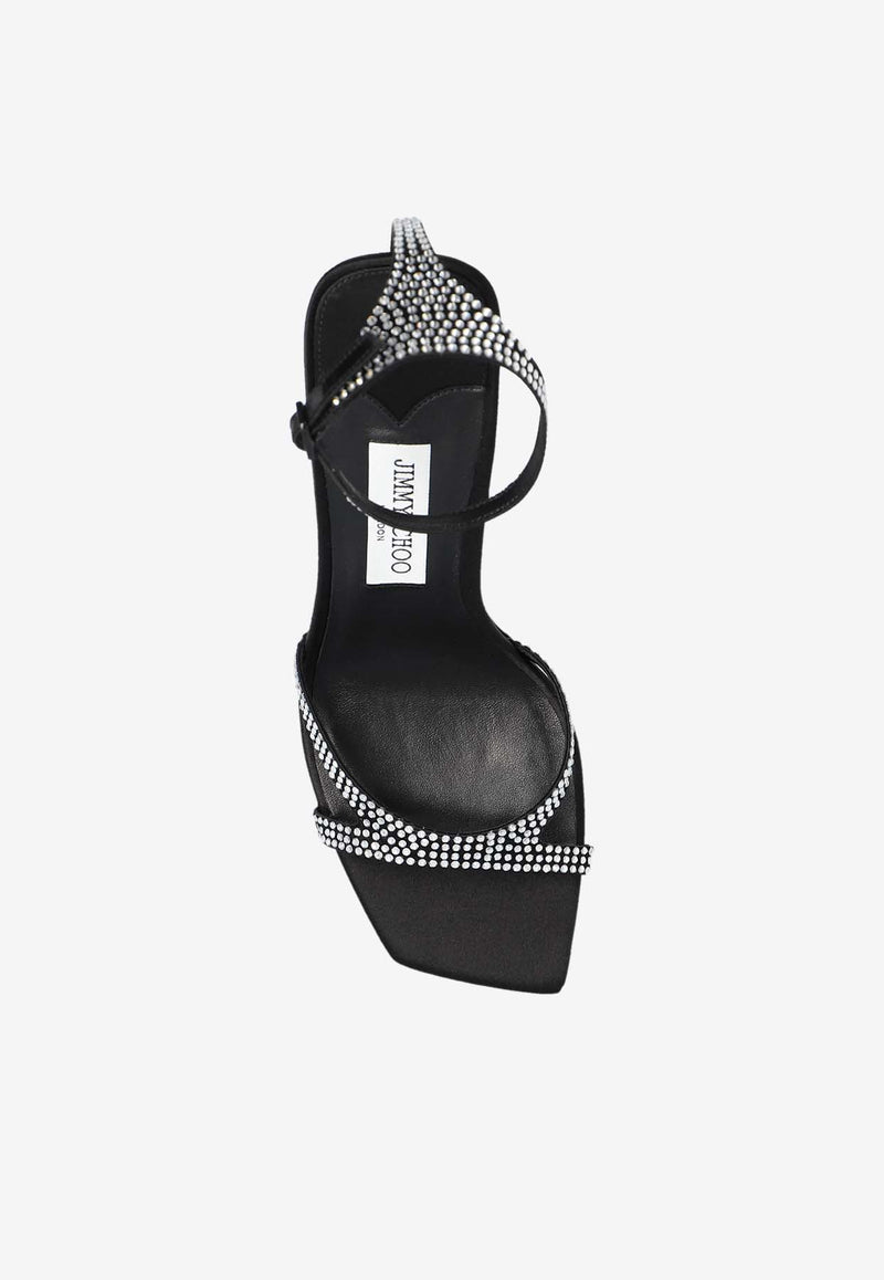 Jimmy Choo Ixia 95 Crystal Embellished Sandals Black IXIA SANDAL 95 OHM-BLACK CRYSTAL