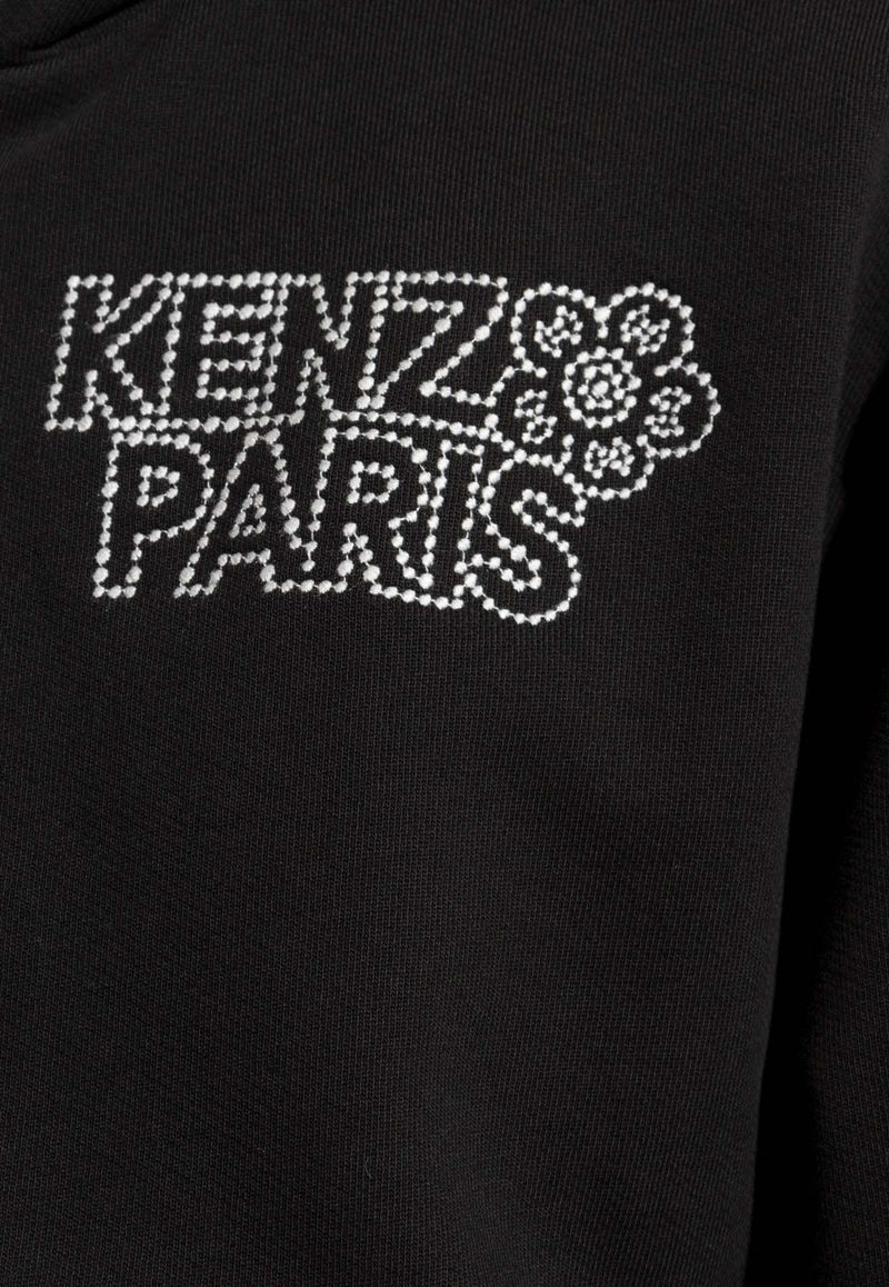 Kenzo Constellation Embroidered Zip-Up Hoodie Black FE65SW229 4MG-99J