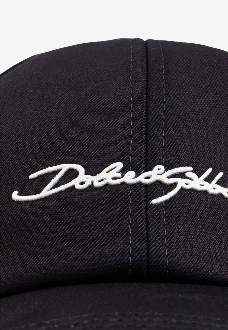 Dolce & Gabbana Logo Embroidered Baseball Cap Black GH590A GI354-N0000