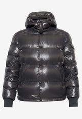 Moncler Maljasset Zip-Up Glossy Down Jacket Gray J20911A00006 5963V-921