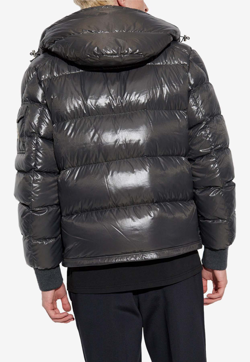 Moncler Maljasset Zip-Up Glossy Down Jacket Gray J20911A00006 5963V-921