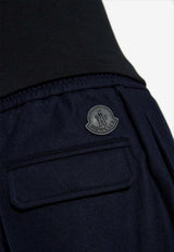 Moncler Logo Patch Drawstring Track Pants Blue J20912A00026 596LQ-742