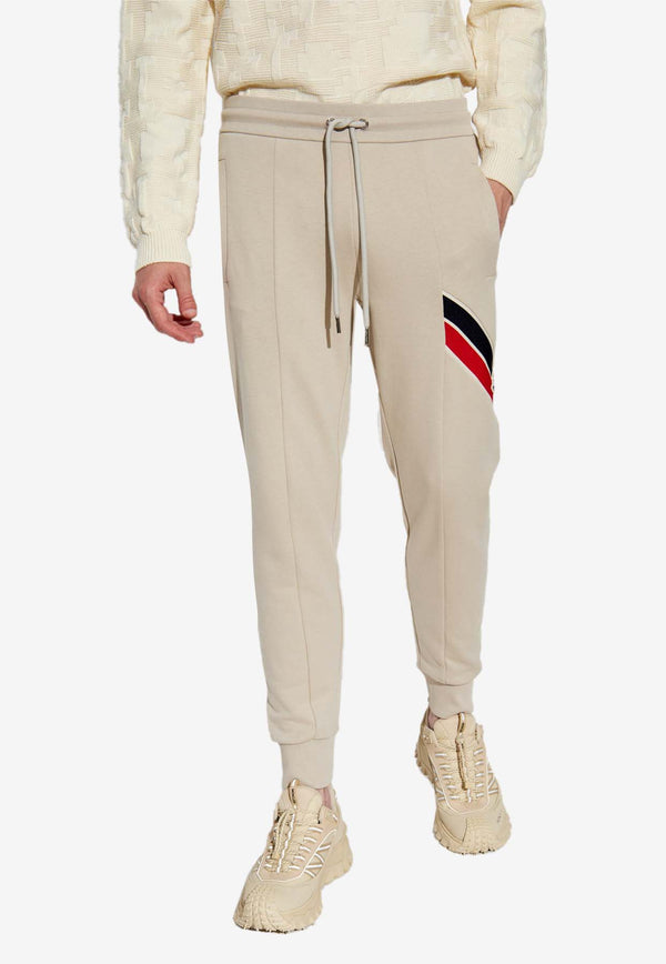 Moncler Tri-Color Accent Drawstring Track Pants Beige J20918H00001 89A8F-265