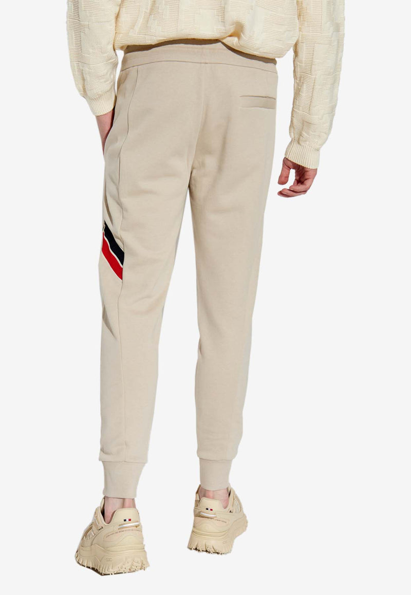 Moncler Tri-Color Accent Drawstring Track Pants Beige J20918H00001 89A8F-265