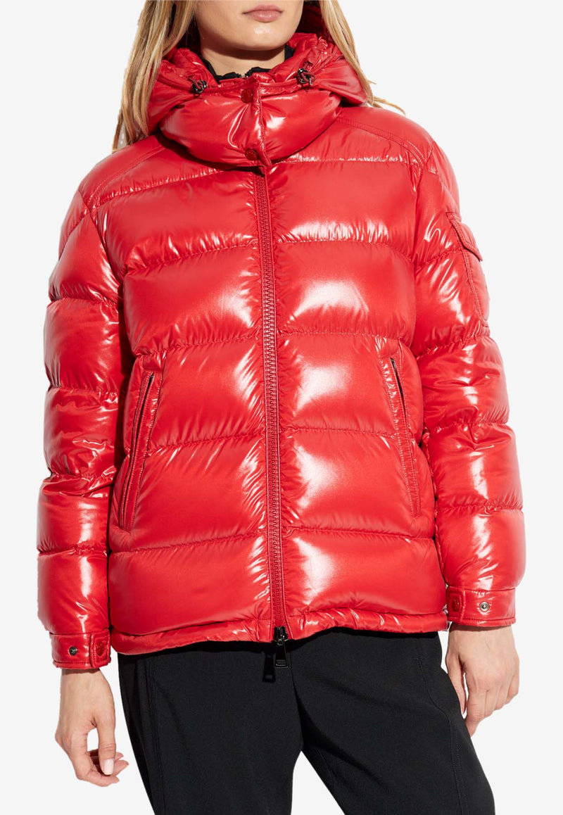 Moncler Maire Zip-Up Glossy Down Jacket Red J20931A00142 68950-457