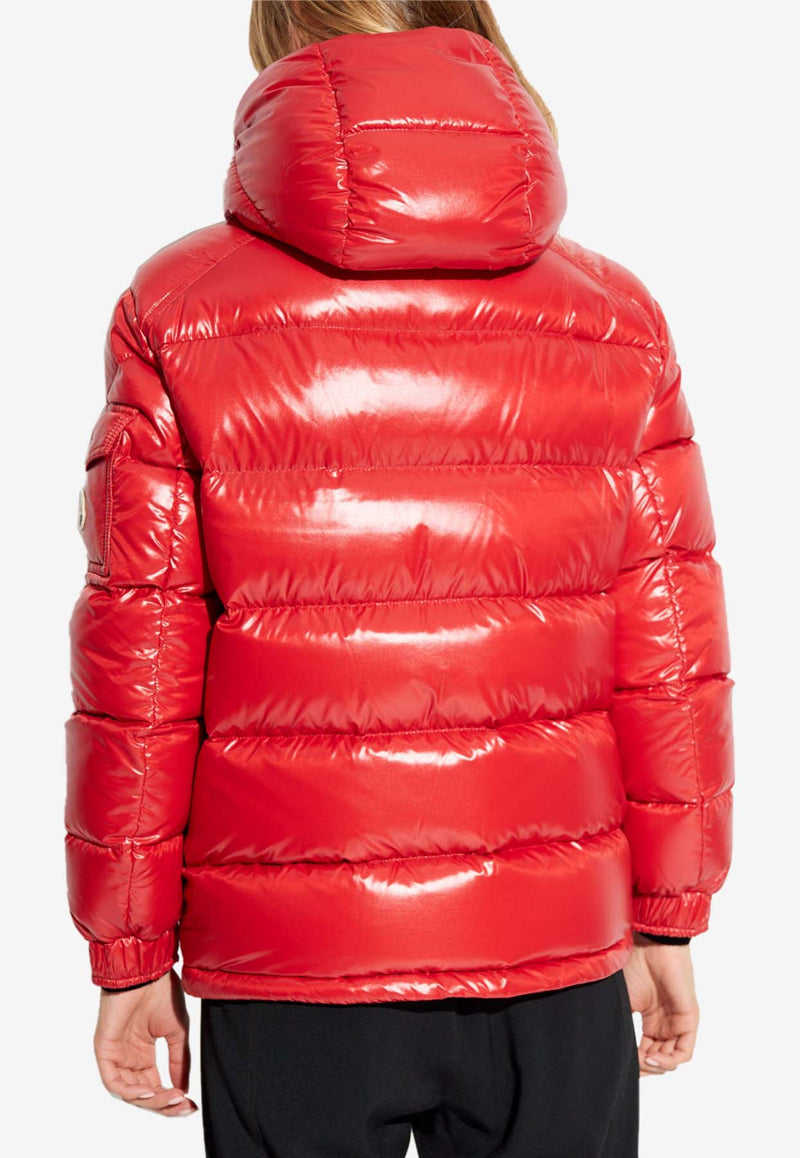 Moncler Maire Zip-Up Glossy Down Jacket Red J20931A00142 68950-457