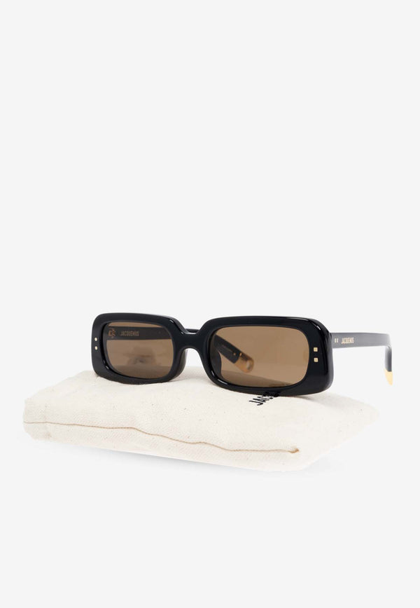 Jacquemus The Azzuro Rectangular Sunglasses Brown JAC47C1SUN 0-0