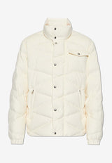 Moncler Kaver Corduroy Padded Zip-Up Jacket Cream J20911A00020 597R9-038