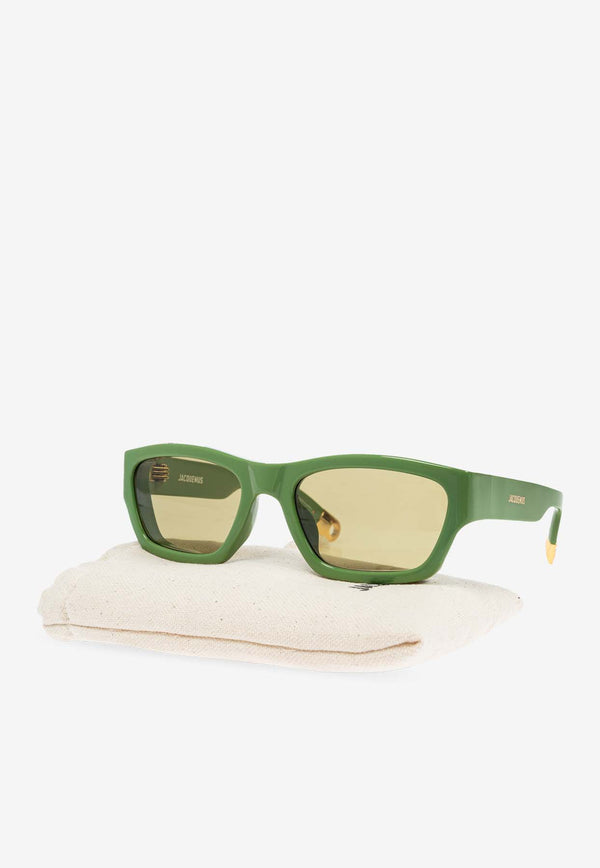 Jacquemus The Meridiano Trapezoid Sunglasses Khaki JAC9C3SUN 0-0