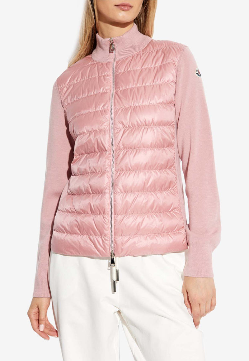 Moncler Zip-Up Padded Cardigan Pink J20939B00014 M1131-518