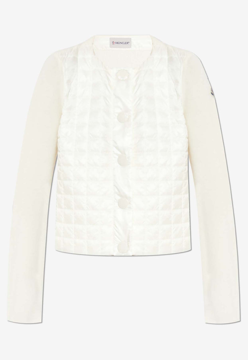 Moncler Quilted Panel Cardigan White J20939B00001 M1131-030