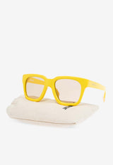 Jacquemus The Carino D-frame Square Sunglasses Yellow JAC20C4SUN 0-0