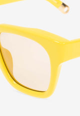 Jacquemus The Carino D-frame Square Sunglasses Yellow JAC20C4SUN 0-0