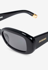 Jacquemus The Carré Rond Asymmetric Sunglasses Gray JAC11C1SUN 0-0