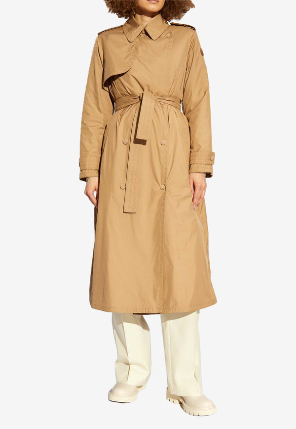 Moncler Barbetane Double-Breasted Trench Coat Beige J20931C00006 54AQE-513