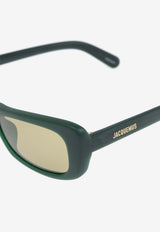 Jacquemus The Capri Rectangular Sunglasses Green JAC55C3SUN 0-0