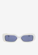 Jacquemus The Carré Rond Asymmetric Sunglasses Blue JAC11C2SUN 0-0