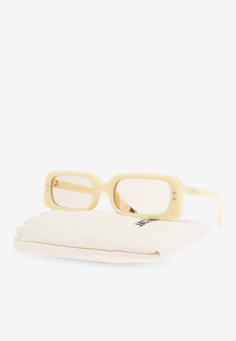 Jacquemus The Azzuro Rectangular Sunglasses Yellow JAC47C3SUN 0-0