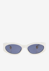 Jacquemus The Ovalo Logo Sunglasses Blue JAC4C7SUN 0-0