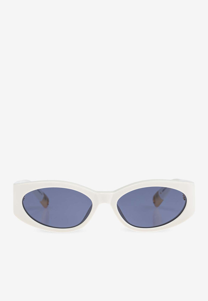 Jacquemus The Ovalo Logo Sunglasses Blue JAC4C7SUN 0-0