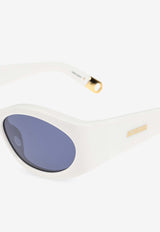 Jacquemus The Ovalo Logo Sunglasses Blue JAC4C7SUN 0-0