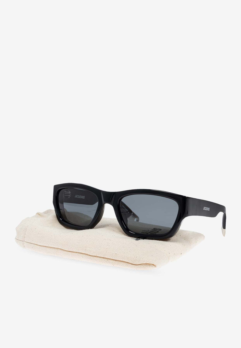 Jacquemus The Meridiano Trapezoid Sunglasses Gray JAC9C1SUN 0-0